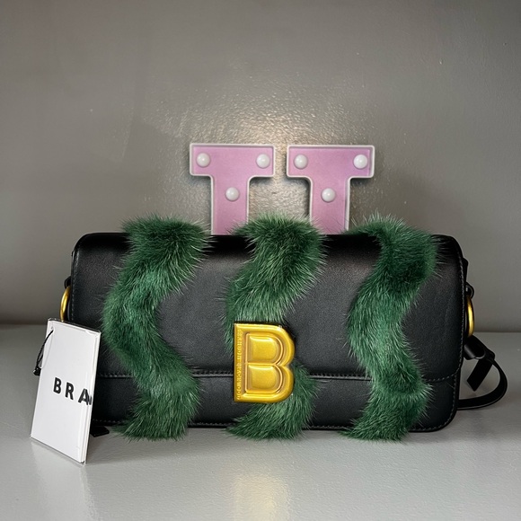 Brandon Blackwood medium Nia bag with mink fur - Picture 1 of 12
